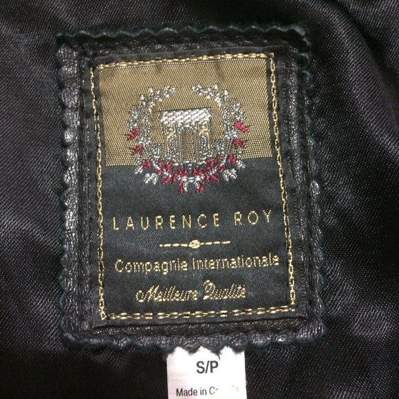 Vintage Laurence Roy Women 100% Lambskin Soft Leather Moto Jacket Small Petite - Picture 6 of 8